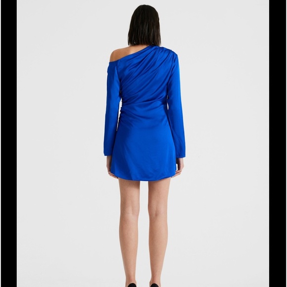 NWT ALC Jamie Asymmetrical Dress In Cyan Blue Sz 2 - Picture 2 of 6